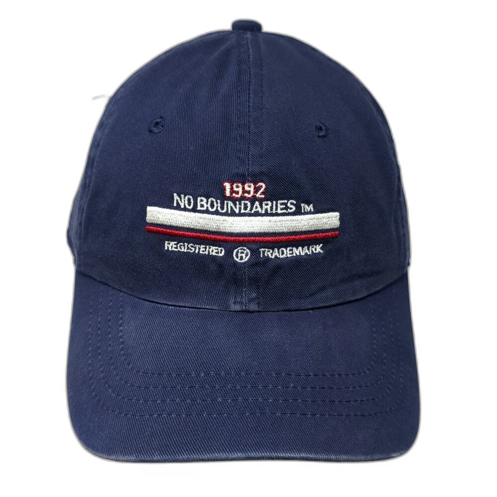No Boundaries Baseball Cap Blue Red White One Size Cotton Slideback 1992 Hat